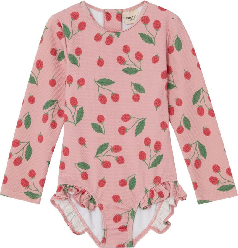 Antibes Mønstret Badedrakt Med Bringebær Woody Rose 86/92 cm Rosa 86/92 cm Unisex