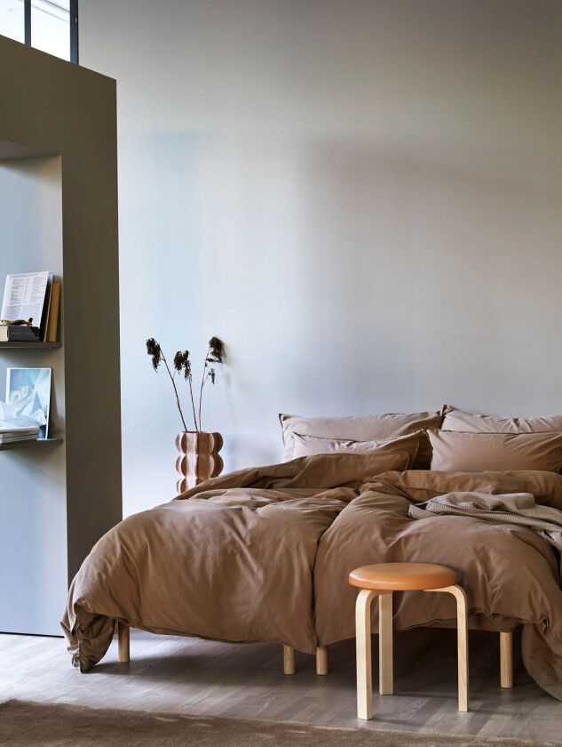 Frøya sengesett karamellbrun