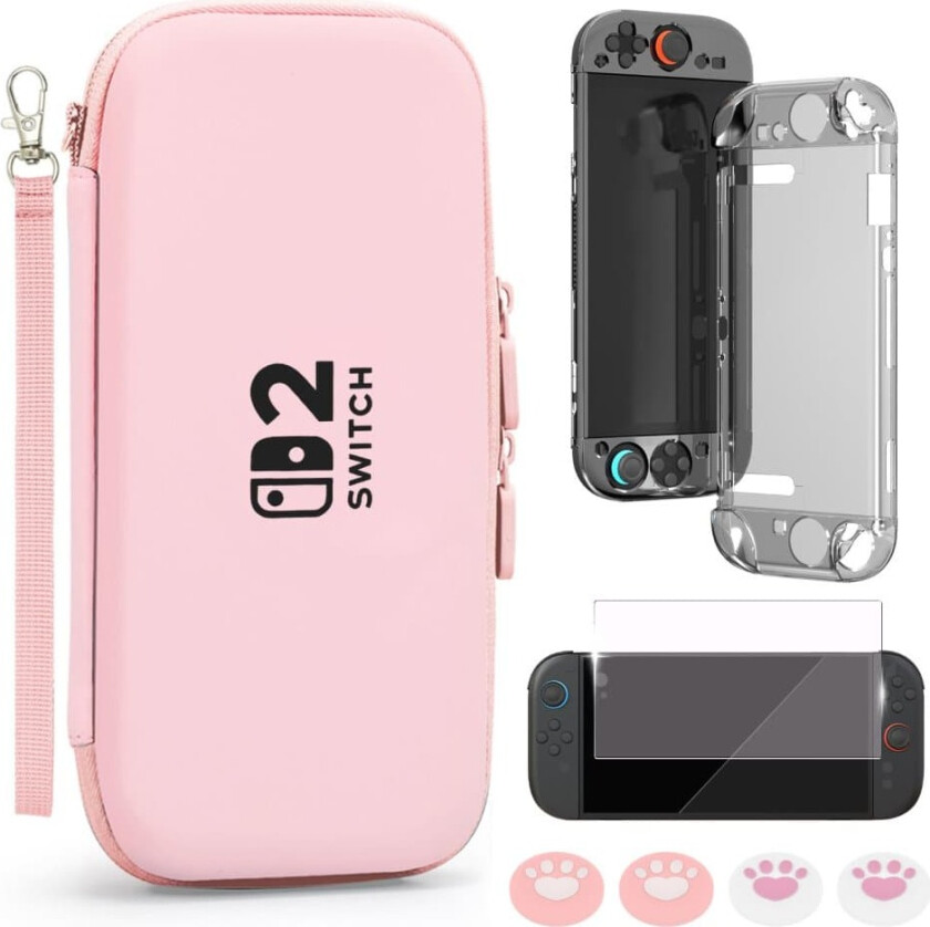 INF Bæreveske Sett for Switch 2-konsoll Rosa