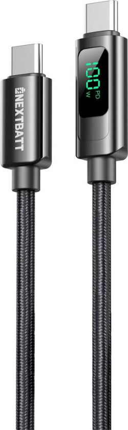 USB-C til USB-C-kabel 100 W, 5 A, 1 m - svart