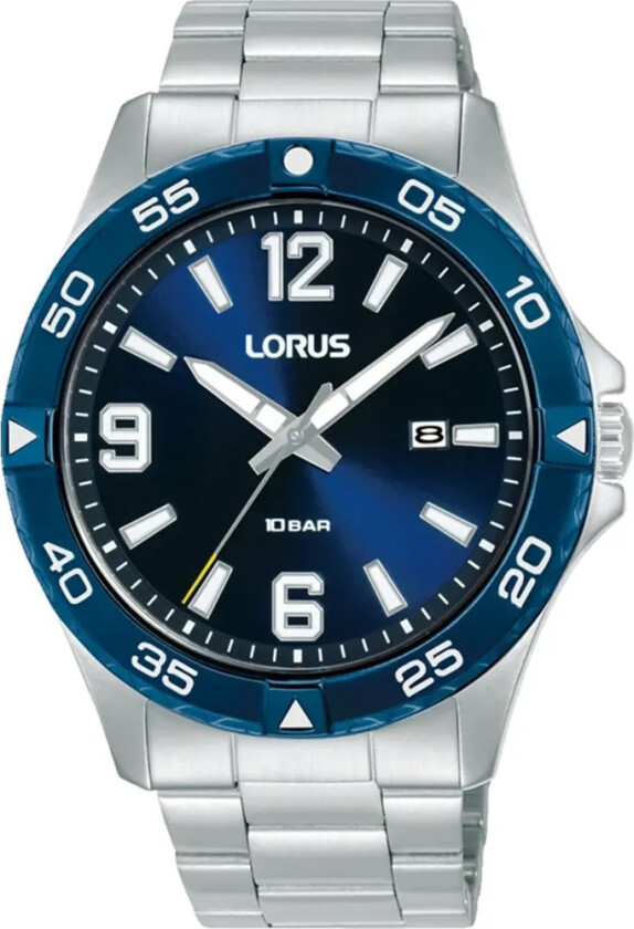 Sports Mens RH989QX9 - Kvarts - Sølv - Herreklokker - Rustfritt stål - ledd m/pin - Mineral