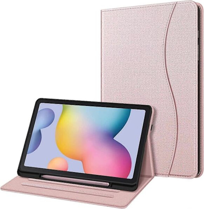 redCase for Samsung Galaxy Tab S6 Lite 10.4 Tommer 2022/2020 - Flerposisjonsdeksel med kortlomme og automatisk hvile/vekke-funksjon