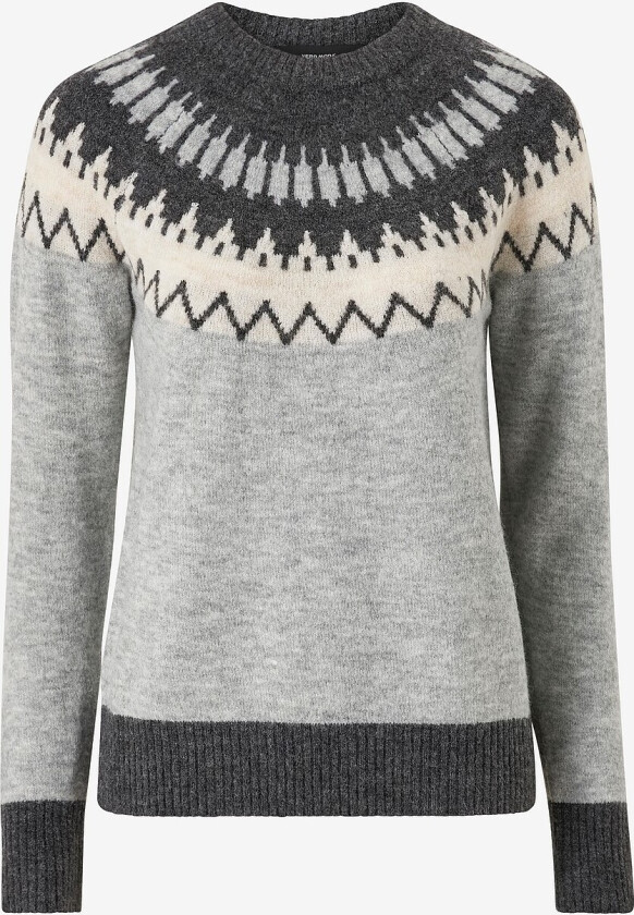 Genser vmSimone LS Nordic Pullover - Grå