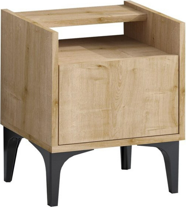 Bilde av Alitha Nattbord 40 cm - Svart/Mellomfarget tre