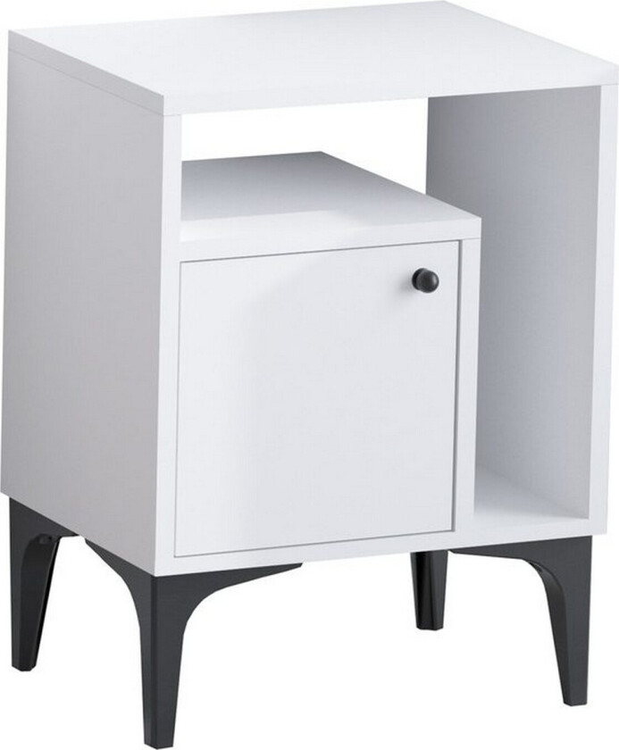 Bilde av Rusele Nattbord 40 cm - Kullgrå/Hvit