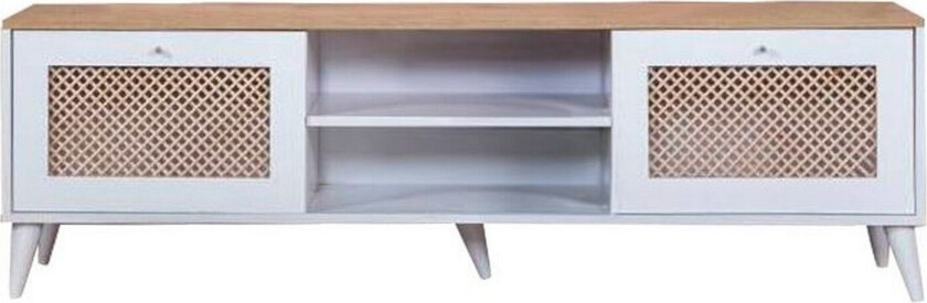 Velin TV-benk 55 cm - Mellomfarget tre/Hvit