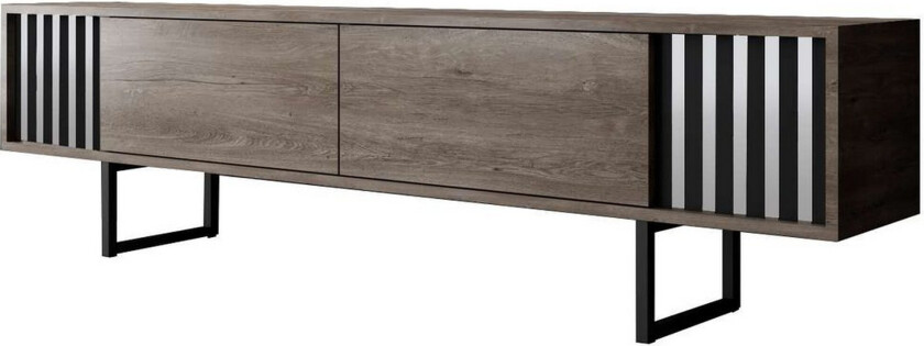 Jeval TV-benk 180 cm - Lyse brun/Svart