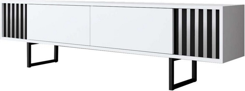 Jeval TV-benk 180 cm - Svart/Hvit