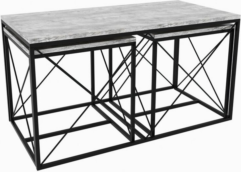 Defneia Sofabord 100 cm - Svart/Lysegrå