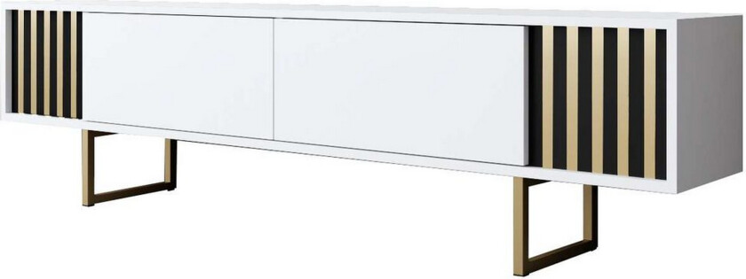 Rany TV-benk 180 cm - Gull/Hvit