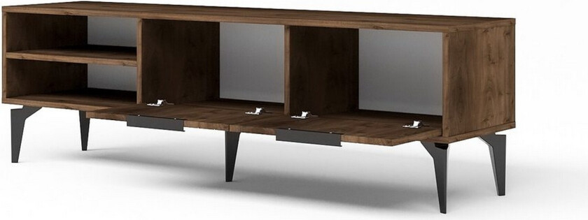 Lyven TV-benk 160 cm - Brun/Mørkfarget tre