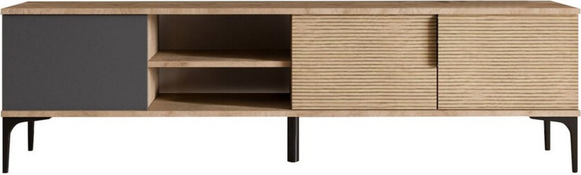 Tarz TV-benk 180 cm - Mellomfarget tre/Antrasitt