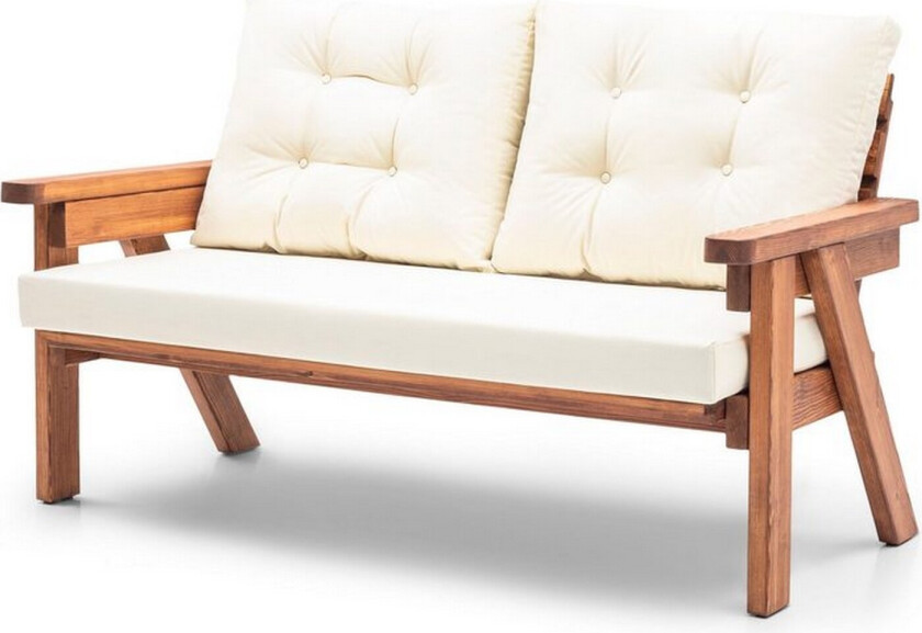 Zaron hagesofa 2-seter - Mellomfarget tre/Cremehvit