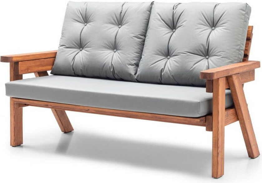 Zaron hagesofa 2-seter - Mellomfarget tre/Grå