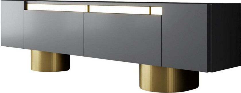 Bohemsk TV-benk 180 cm - Gull/Antrasitt