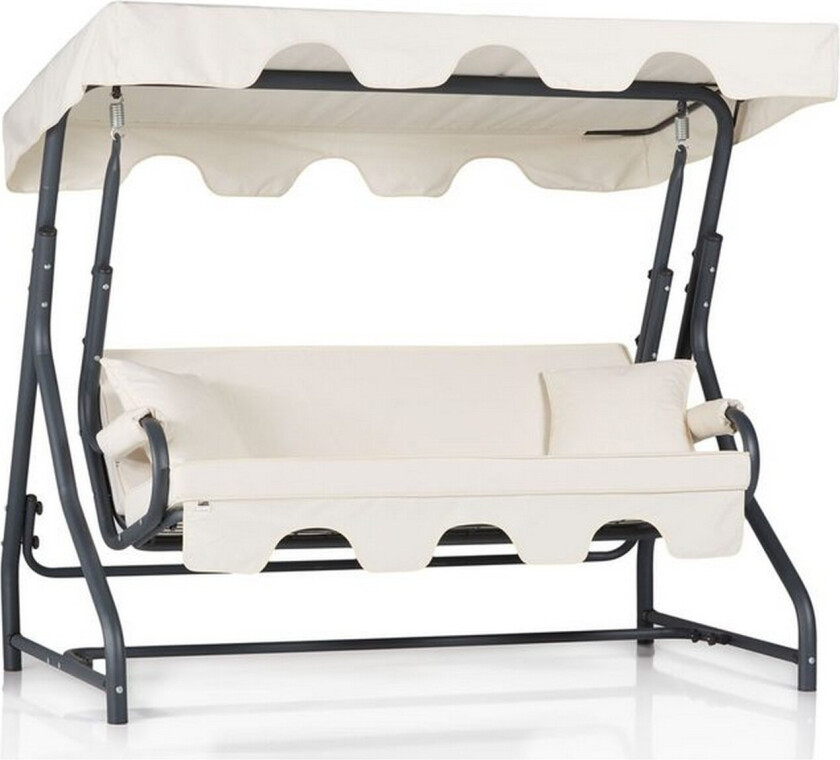 Bellan Utendørs Hengende Sofa 3 Seter - Hvit/Mørkegrønn