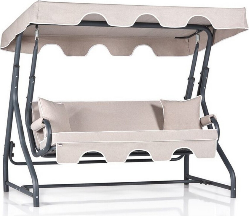 Bellan Utendørs Hengende Sofa 3 Seter - Svart/Cremehvit