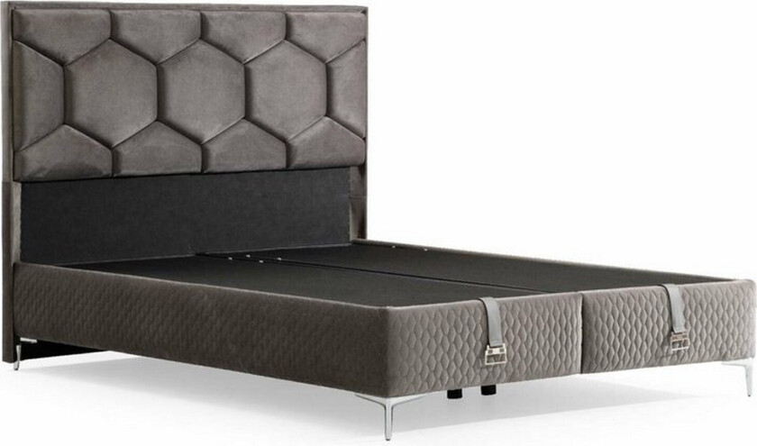 Flona Seng Pakke Ramme Seng 150x200 cm - Mørkegrå