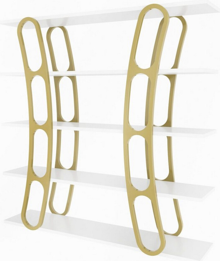 Quenla Bokhylle 120 cm - Gull/Hvit