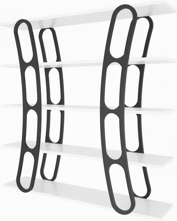 Quenla Bokhylle 120 cm - Svart/Hvit