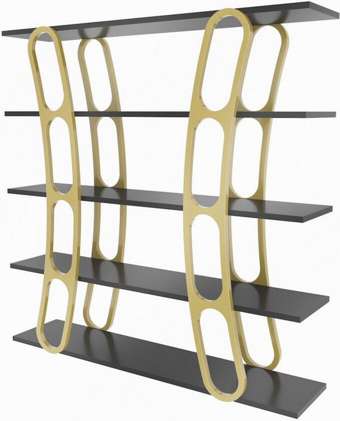 Quenla Bokhylle 120 cm - Gull/Svart