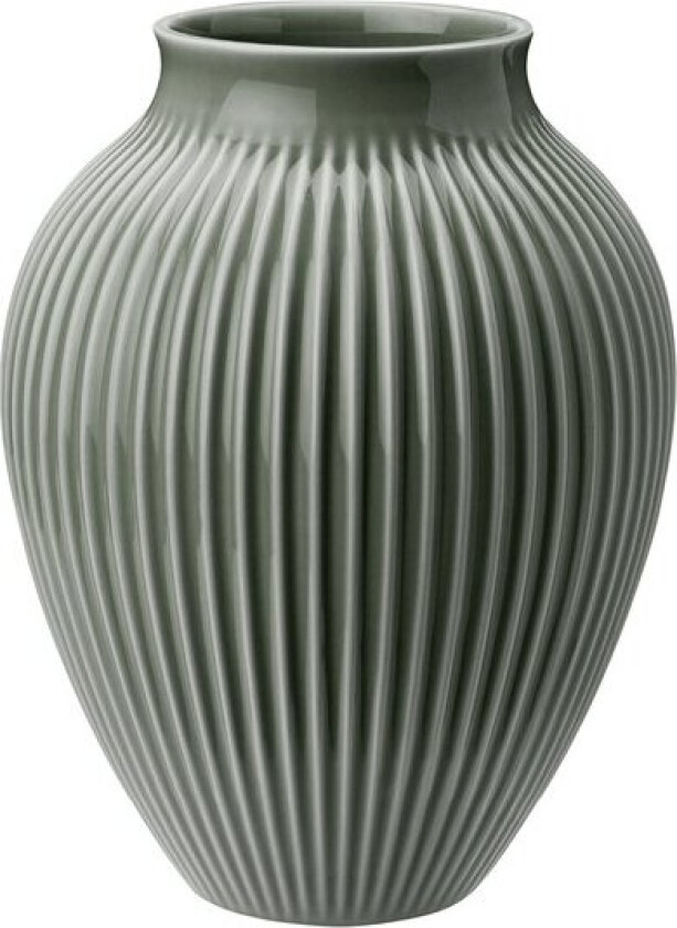 Ripple vase 20 cm matt celadon green