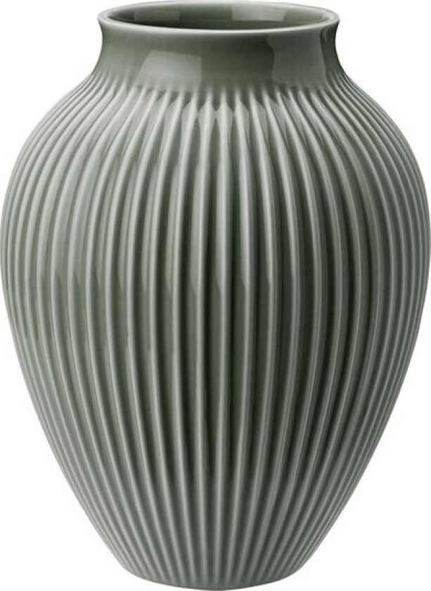 Ripple vase 27 cm matt celadon green