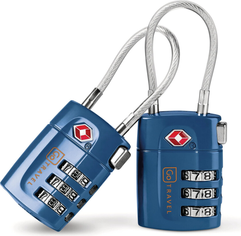 Combi Cable Twin Padlocks TSA Blueberry