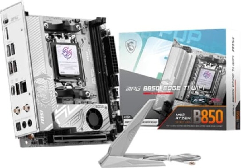MSI B850I EDGE TI WIFI, AMD, Sokkel AM5, AMD Ryzen 7000-serien, AMD Ryzen 8000-serien, AMD Ryzen 9000-serien, Sokkel AM5, DDR5-SDRAM, 128 GB
