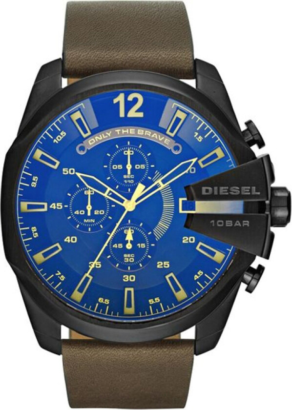 Herreklokke DZ4401 Mega Chief Blå/Lær Ø51 mm