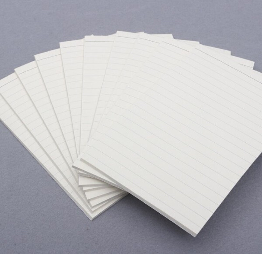 Notatblokk skriveblokk, notater, (7,3\"x4,7\") størrelse linjerte sider