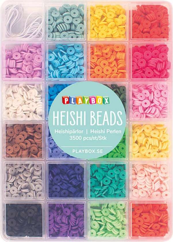 Heishi Perleboks 3500 Stk - Perler & Perlebrett