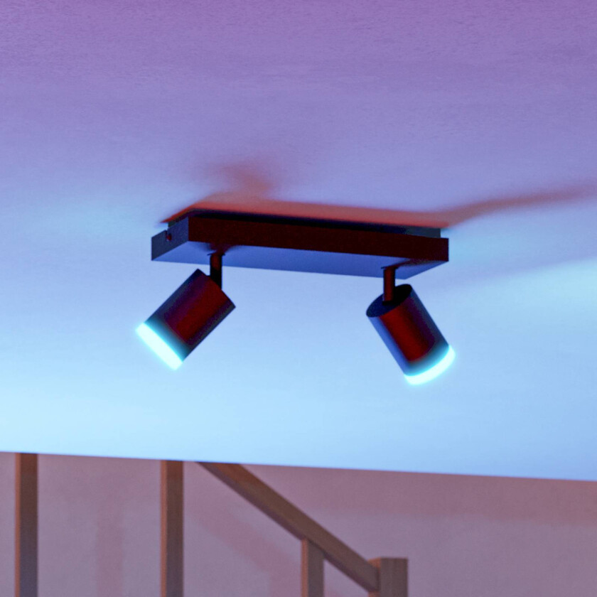 Smart LED-spot Melitello-Z, 2 lyskilder, svart