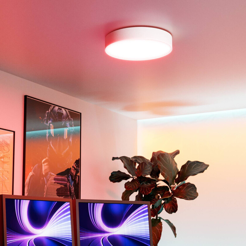 Smart LED-taklampe Gallizzi-Z, hvit, Ø39cm