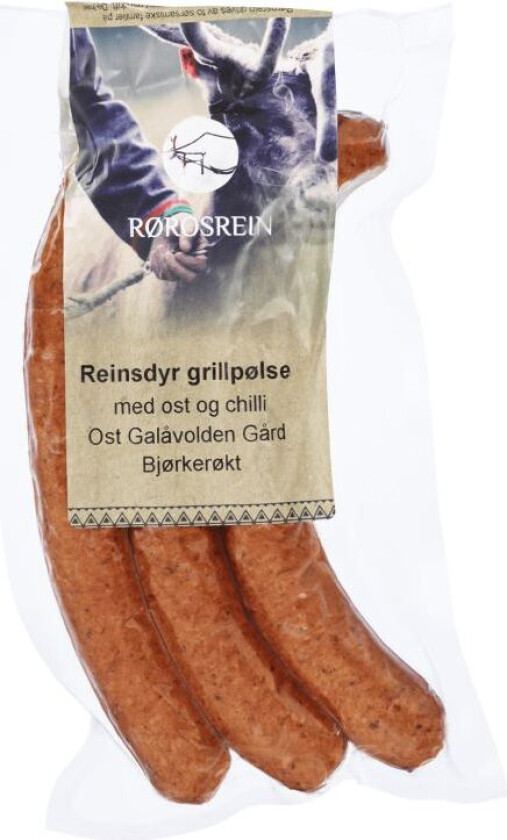 Grillpølse Reinsdyr m/Ost&Chili 300g Røros