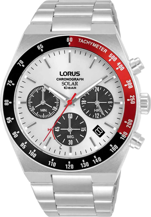 Sports Solar Chronograph RZ527AX9 - Kvarts - Sølv - Herreklokker - Rustfritt stål - ledd m/pin - Mineral