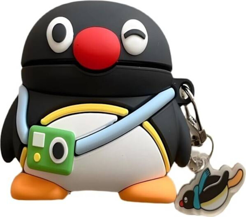 Søtt Kawaii-deksel for AirPods 4, Deksel kompatibelt med AirPod 4. generasjon 2024, Morsom pingvin støtsikkert beskyttelsesdeksel for Air pods