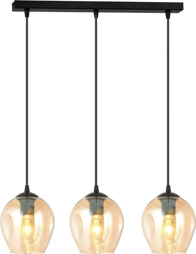 Istar 3 Sort/Rav pendellampe - Ø14 cm, E27, 230V, uten lyskilde