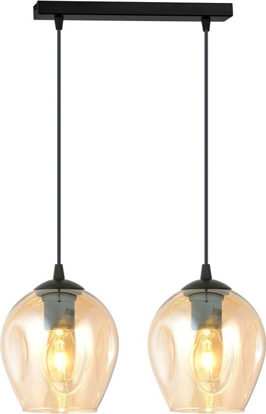 Istar 2 Sort/Amber pendellampe - Ø14 cm, E27, 230V, uten lyskilde