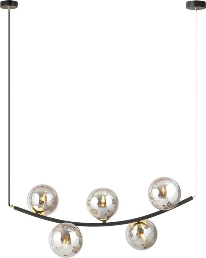 Ritz 5 Sort/Grafit pendellampe - Ø14 cm, E14, 230V, uten lyskilde