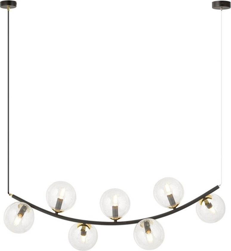 Ritz 7 Sort/Transparent pendellampe - Ø14 cm, E14, 230V, uten lyskilde