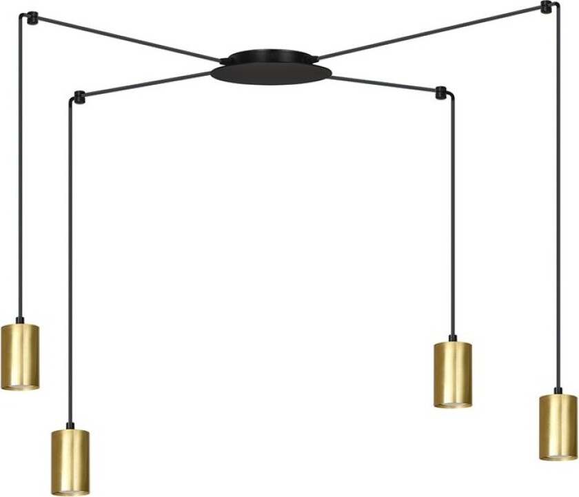 Traker 4 Sort/Gull pendellampe - GU10, 230V, uten lyskilde