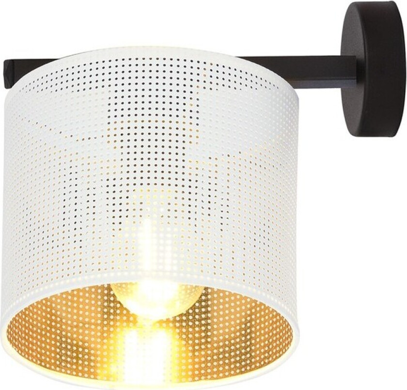 Jordan K1 Hvit/Gull vegglampe - Ø15 cm, E27, 230V, uten lyskilde