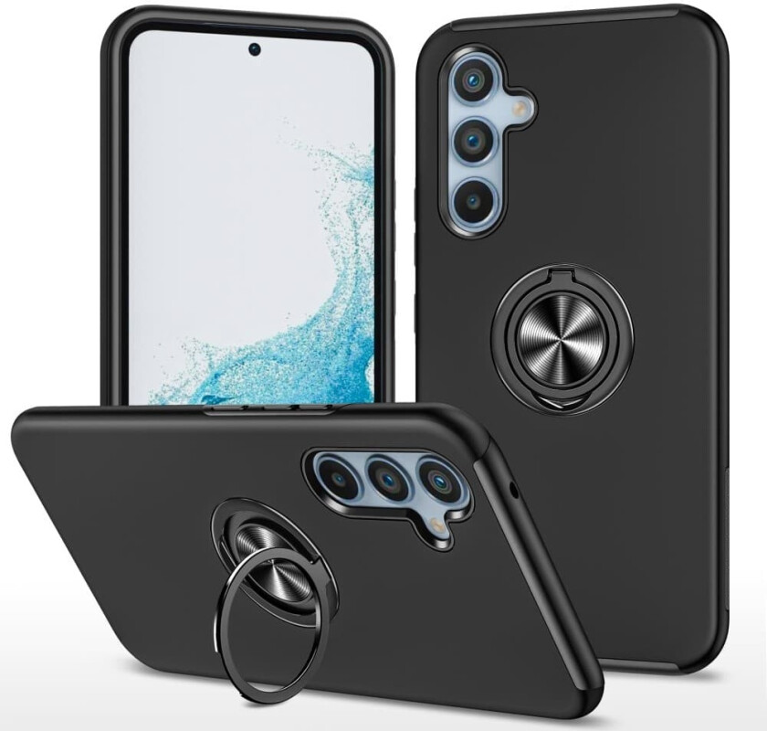 Samsung Galaxy S23 FE Hybrid Deksel Med Fingerring - Svart