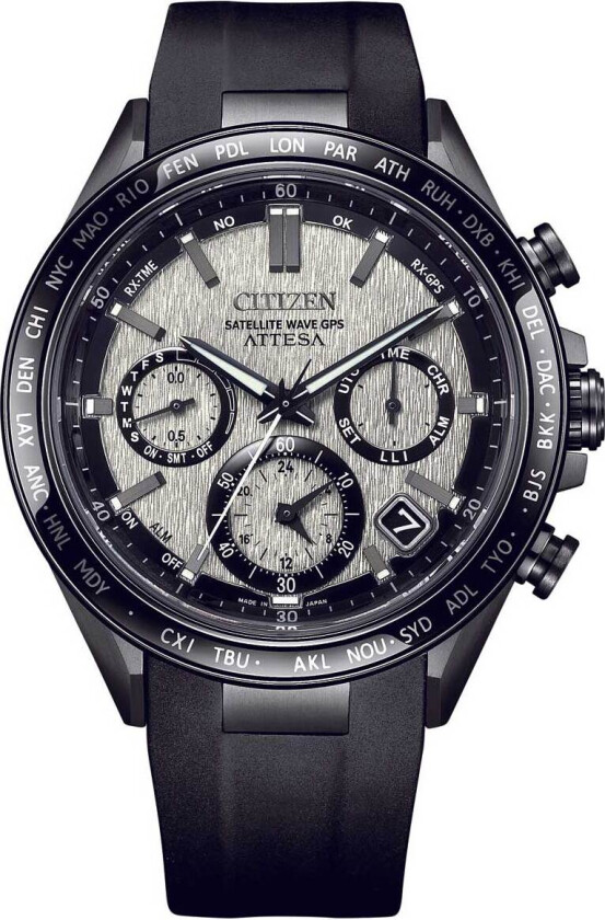 Eco-Drive Attesa Satellite Wave GPS CC4055-14H - Kvarts - Titanium - Herreklokker - Skinn - Safir