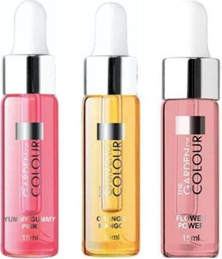 3-pakning - Cuticle oil - Tyggegummi, Mango, Flower - 15ml