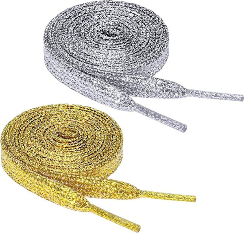 2 par glitrende flate skolisser, skinnende metalliske skolisser, 10 mm Re