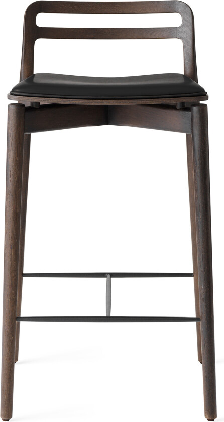 Vip484 cabin barstol mörk ek med svart läder - Barstoler - Svart