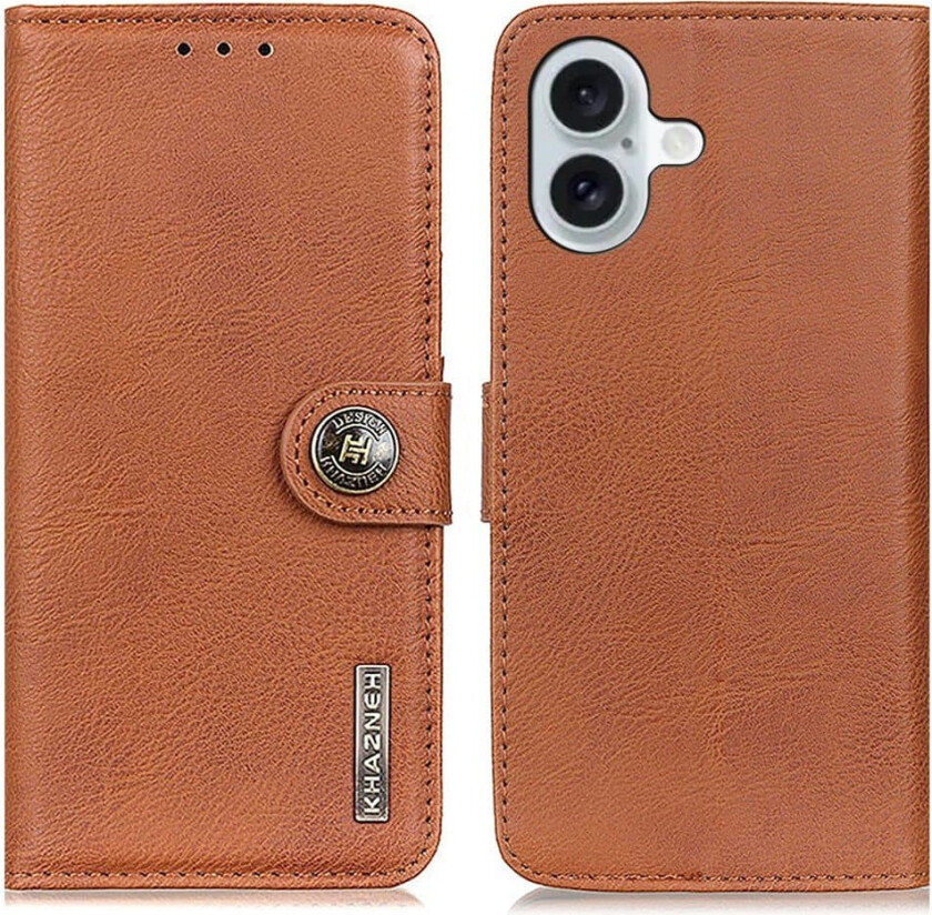 KHAZNEH til iPhone 16 Plus Lommebok-deksel - Brun