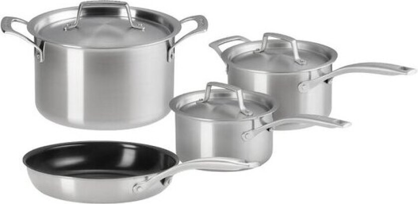 Essential 3-ply grytesett 4 deler inkl stekepanne stål/keramisk
